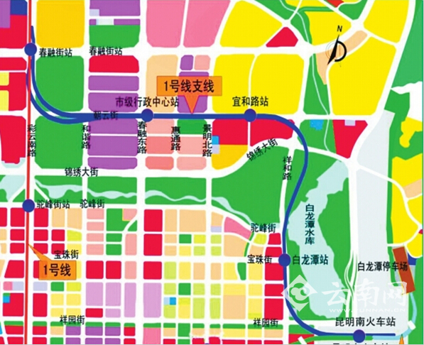  昆明地铁1号线呈贡支线通车调试结束即将试运行
