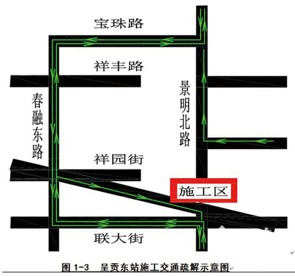  2016年8月－2017年7月 地铁4号线呈贡东站围挡施工 过往车辆请绕行