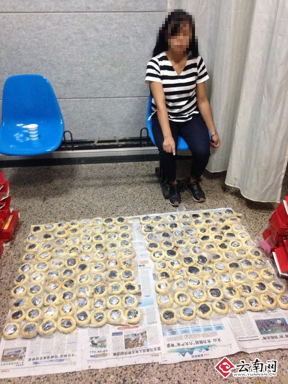  18岁缅甸少女怀孕4月 携“毒月饼”藏毒3公斤在昆被抓
