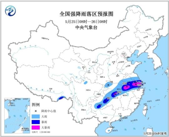 强对流天气来袭长江中下游多地连发暴雨预警