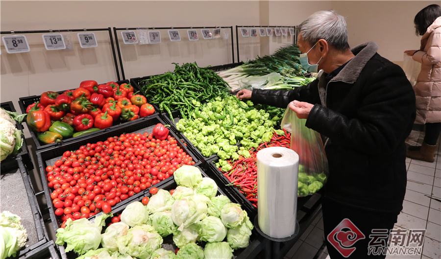 【高清组图】昆明超市保障"菜篮子"供应