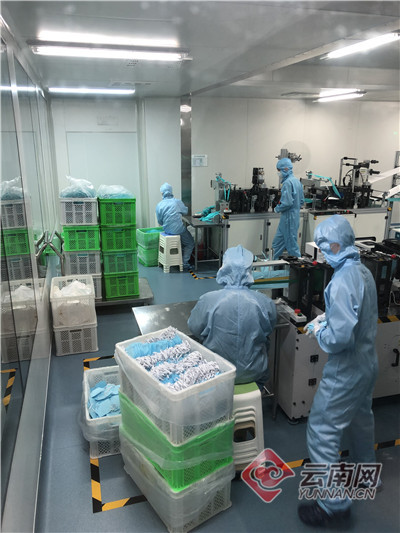云南首条高级别医用N95口罩生产线日产6万只