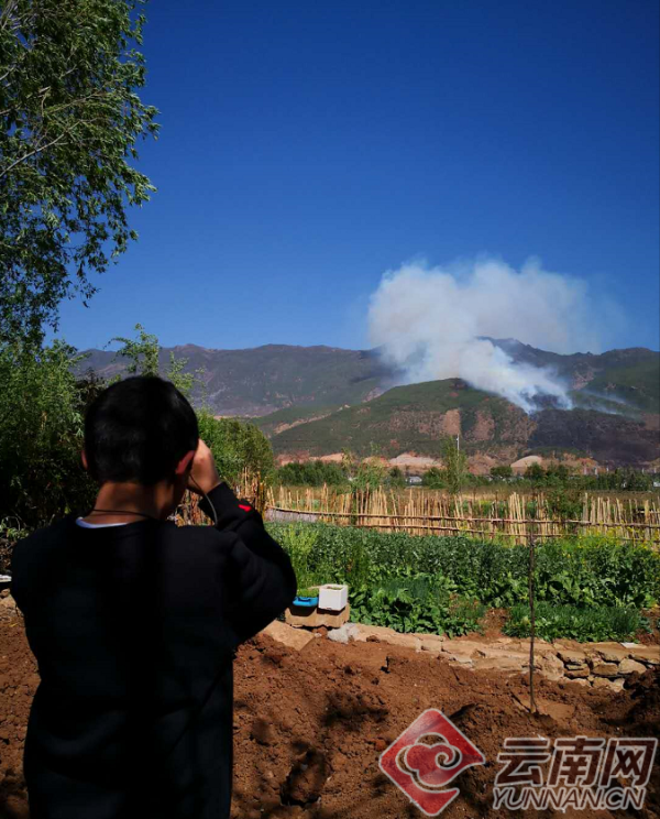 云南大理州鹤庆县发生森林火情 过火面积约15公顷