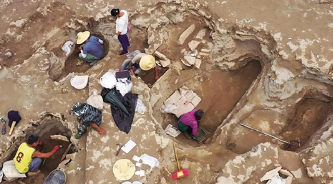 云南考古史上较为罕见！玉龙重建中学足球场 发现春秋战国古墓群