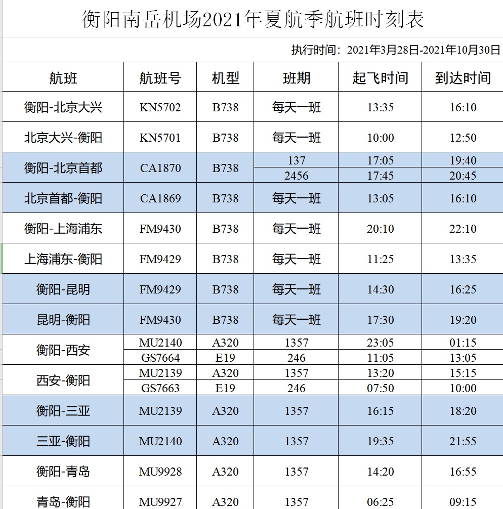 南岳机场即将迎来航班换季,亮点信息都在这里!