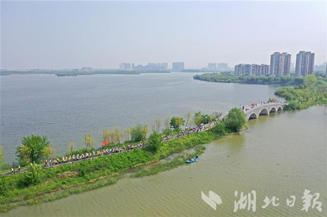 千余武汉市民徒步金银湖绿道