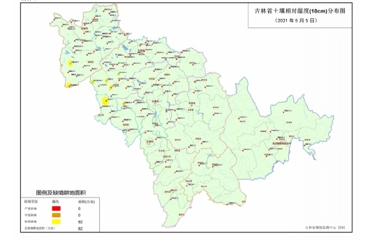 2021年吉林省土壤墒情情况略好于去年同期