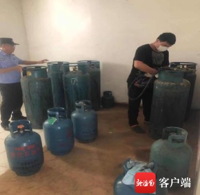 三亚一男子非法存储63个液化石油气罐被拘留15日