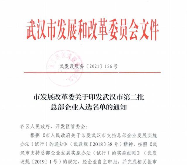 武汉新认定19家总部企业