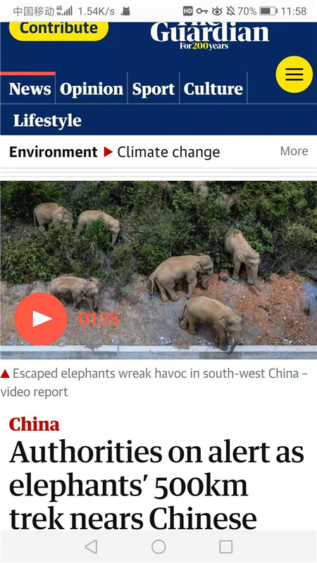 云南亚洲象群北迁，国际舆论说了啥？