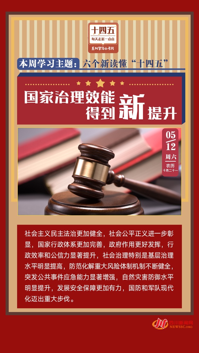 十四五每天走近一点点六个新读懂十四五⑥国家治理效能得到新提升