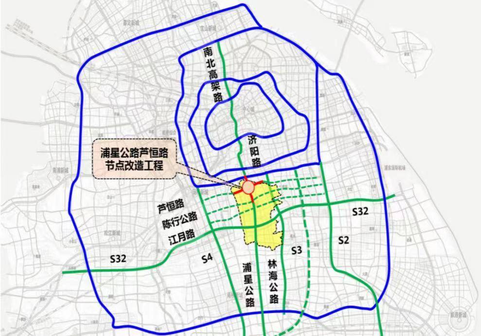 上海南北交通大动脉畅通大手术: 浦星公路跨芦恒路节点改造工程建成