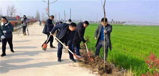 汉川市南河乡开展打造花园式农业专业合作社植树活动