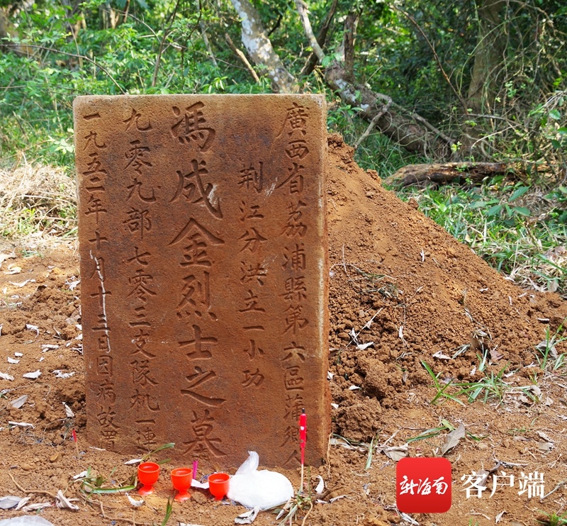 现场可见,墓碑上的繁体文字记载:冯成金烈士之墓,广西荔浦县第六区蒲