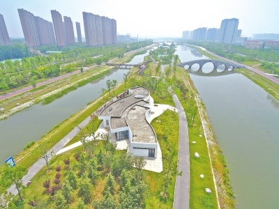郑州贾鲁河里的这些岛屿成型了很快就能来岛上逛街看电影